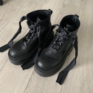 Naked Wolfe Saturn Black Leather Boots Size 9